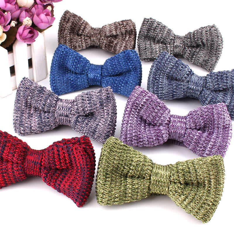 Men's Rustic Leisure Tie-dye Knitted Bow Tie - image 0