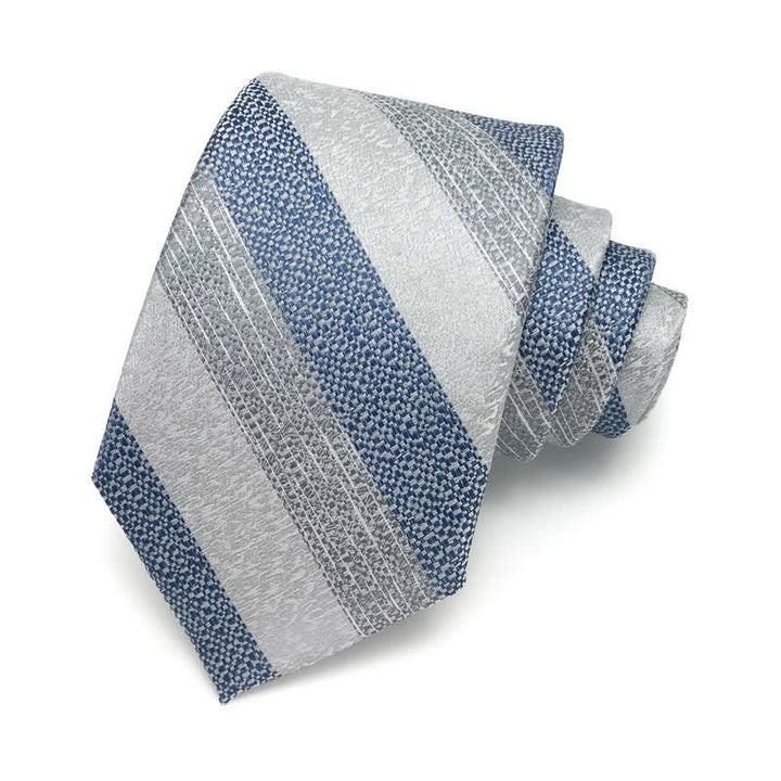 Men's Wide Block Multi Striped Necktie - White - image 10