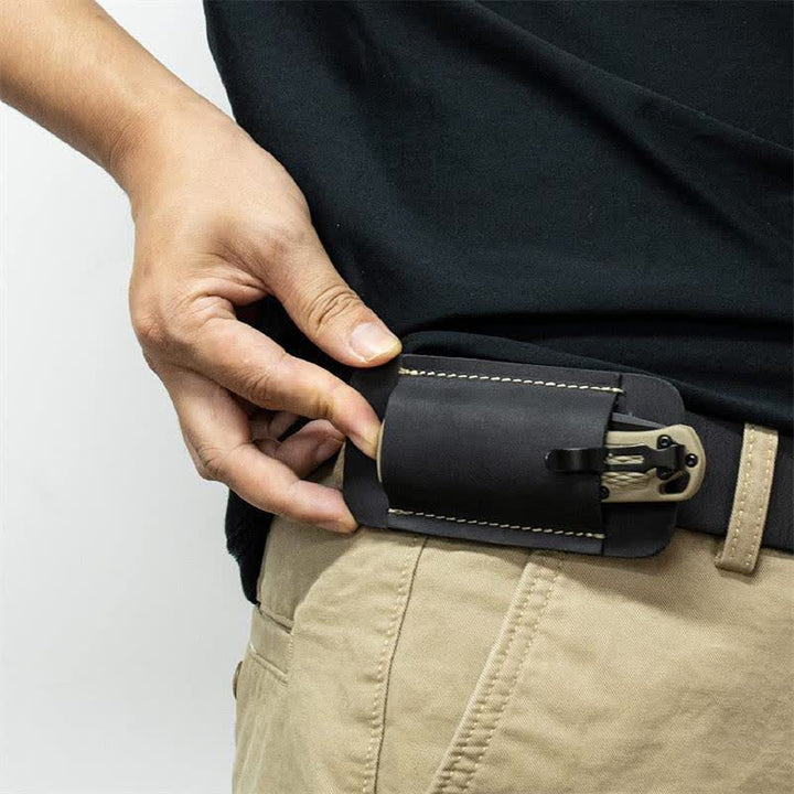 Horizontal Carry Leather Sheath Open Bottom Belt Bag - image 0
