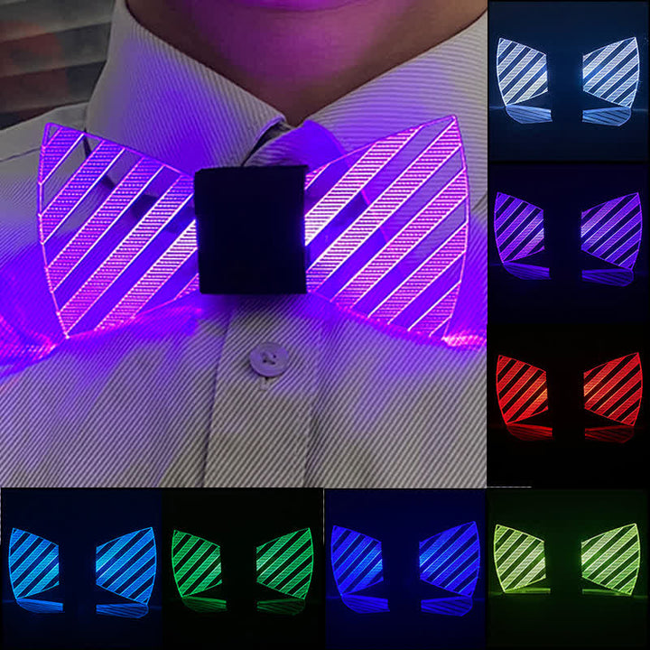 7 Colors Striped Luminous Party Acrylic Bow Tie - Multi-color - image 0