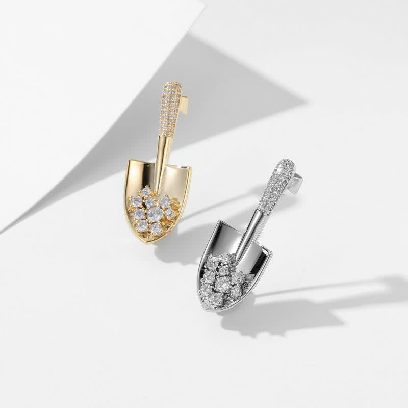 Unisex Plated Mini Shovel Brooch - image 3