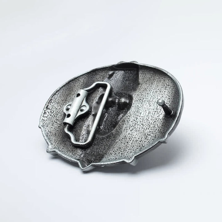 Men's Pirate Skull Cross Guns Leather Belt - image 4