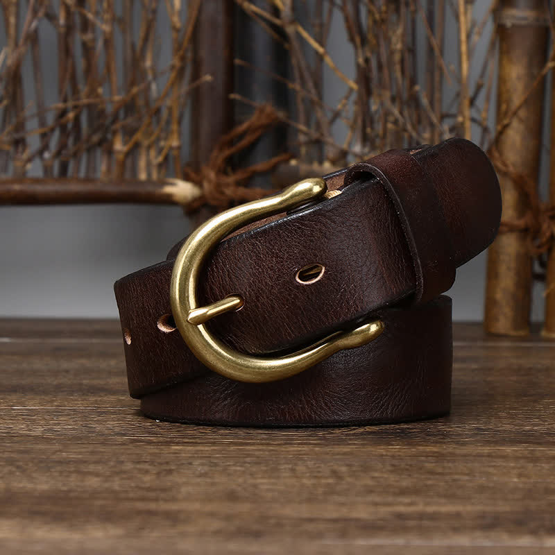 Men's Trend Worn-out Wrinkled Leather Belt - image 2