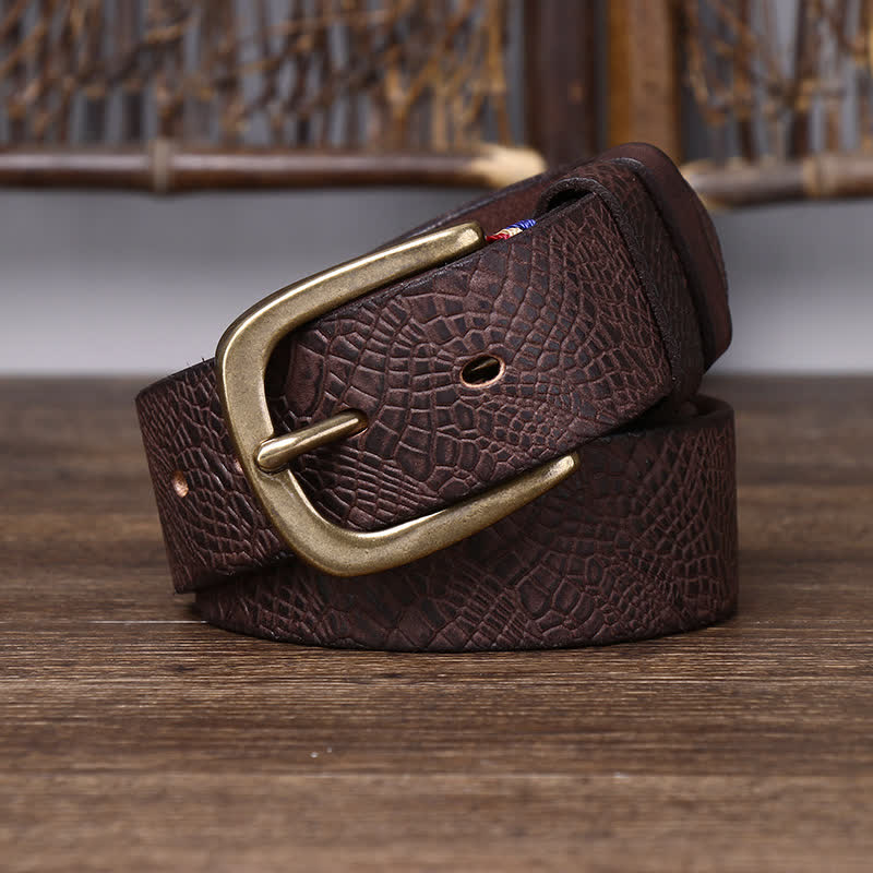 Men's Serpentine Snakeskin Grain Leather Belt - image 5