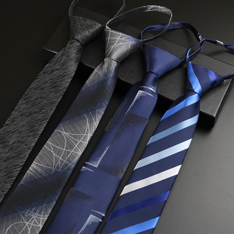 Men's Blue-Gray Zipper Tie Horizon Necktie - image 0