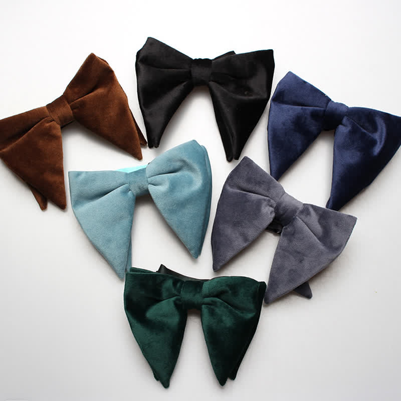 Men's Velvet Oversized Pointed Wedding Bow Tie - image 2