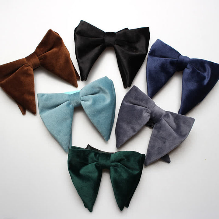 Men's Velvet Oversized Pointed Wedding Bow Tie - image 2