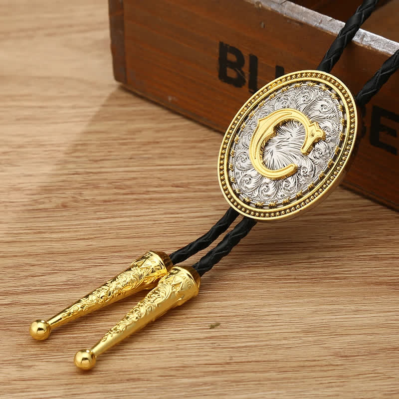 Western Cowboy Shirt Accessory Alphabet A To Z Bolo Tie - C - image 6