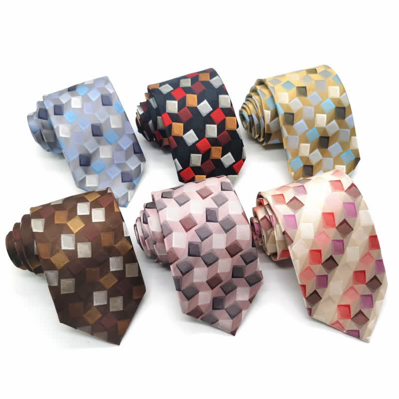Men's Colorful Geometric Square Pure Silk Necktie - image 0