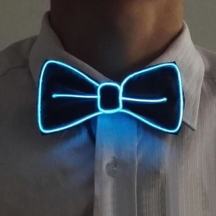 Men's LED Luminous Glowing Bow Tie - Ice Blue - image 0