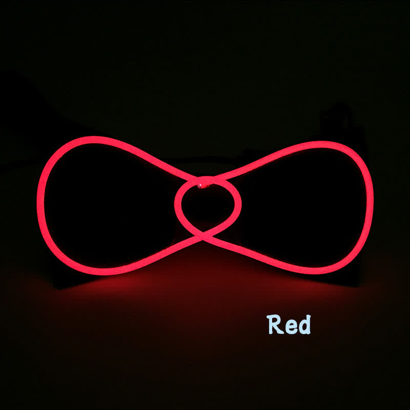 Flashing Round LED Glowing Bow Tie - Red - image 2