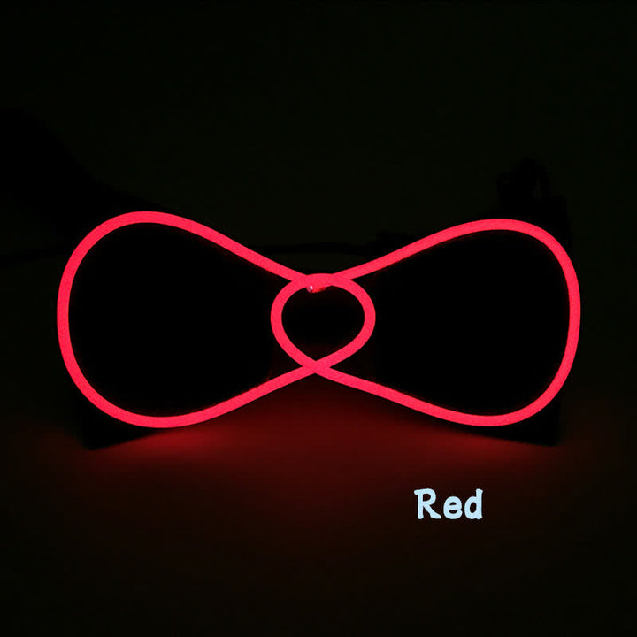 Flashing Round LED Glowing Bow Tie - Red - image 2