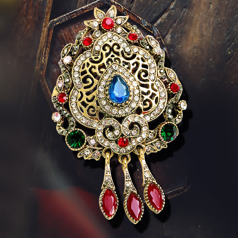 Women's Exotic Bohemian Waterdrop Brooch - Gold - image 0