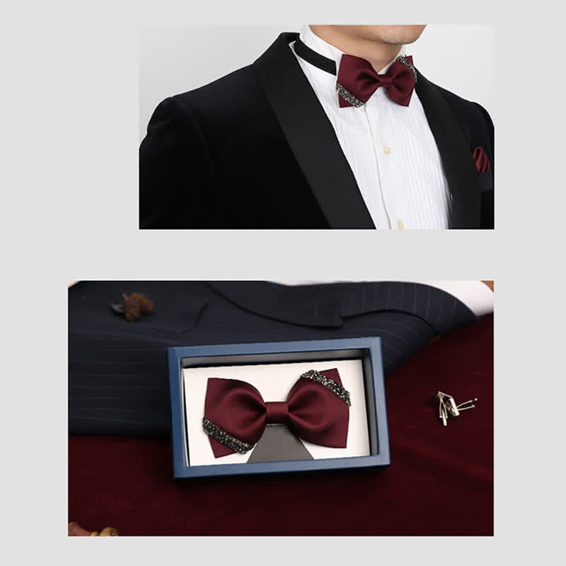 Men's Classy Rhinestone Wedding Bow Tie - image 1
