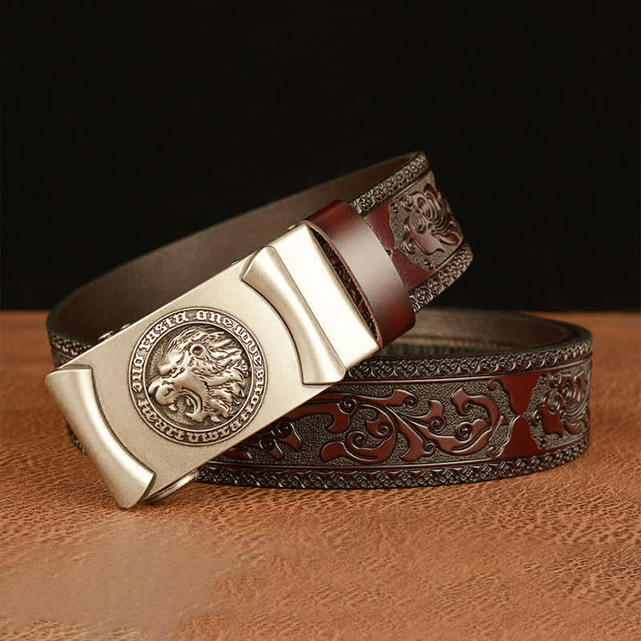 Men's Punk Lion Head Leather Belt - image 13
