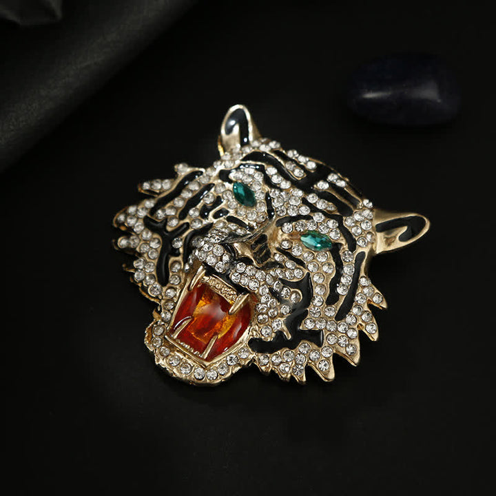 Men's Retro Tiger Head Brooch - image 2