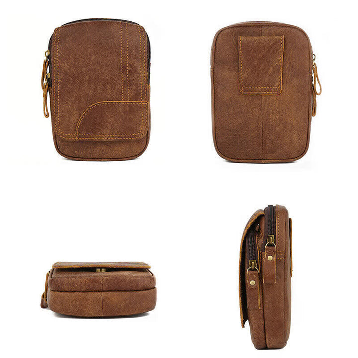 Travel Zipper Magnetic Snap Nubuck Leather Belt Bag - image 3
