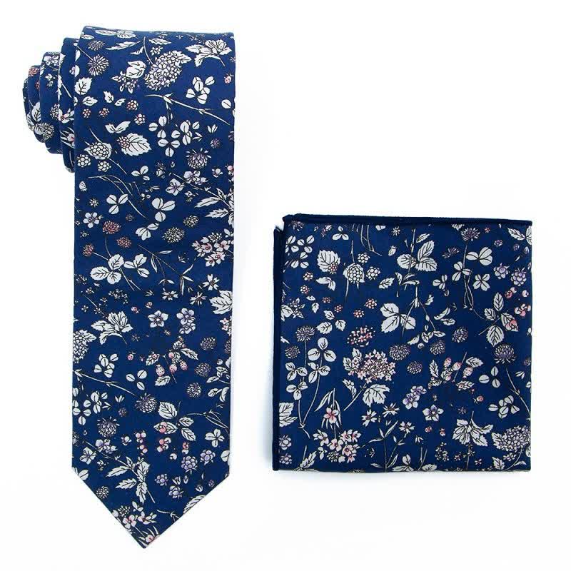 2Pcs Men's Literary Art Floral Necktie Set - Style #4 - image 6