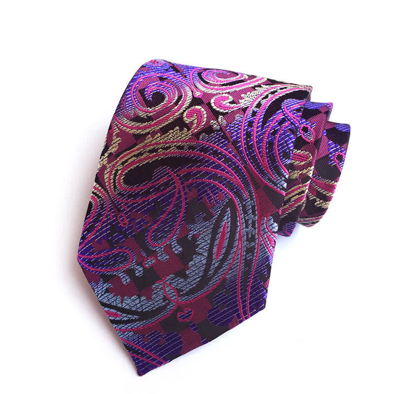 Magenta Men's Distinctive Paisley Necktie - Magenta - image 0
