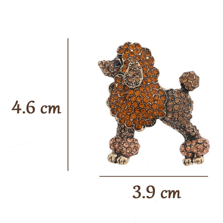 Women's Rhinestone Poodle Dog Brooch - image 5