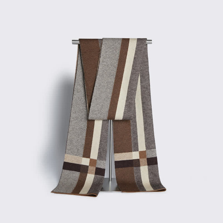 Men's Winter Classical Warm Plaid Stripe Scarf - image 8