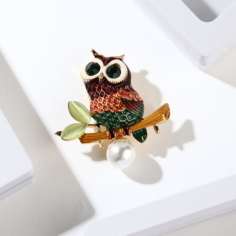 Women's Lovely Colourful Owl Brooch - image 1
