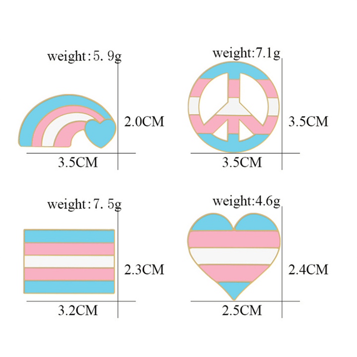 6Pcs Pride Day Pink & Blue Rainbow Flag Brooch - image 4