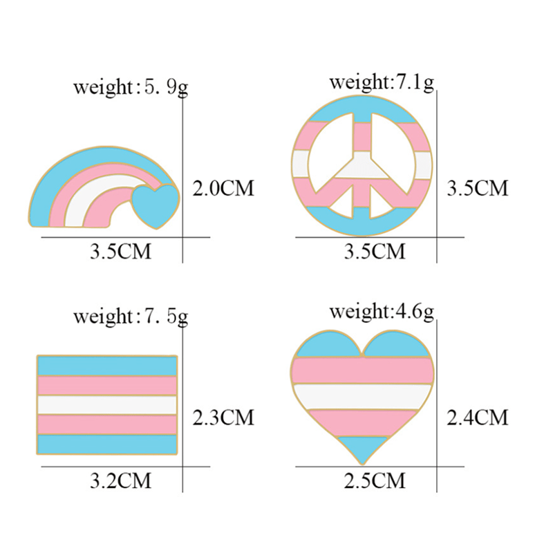 6Pcs Pride Day Pink & Blue Rainbow Flag Brooch - image 4