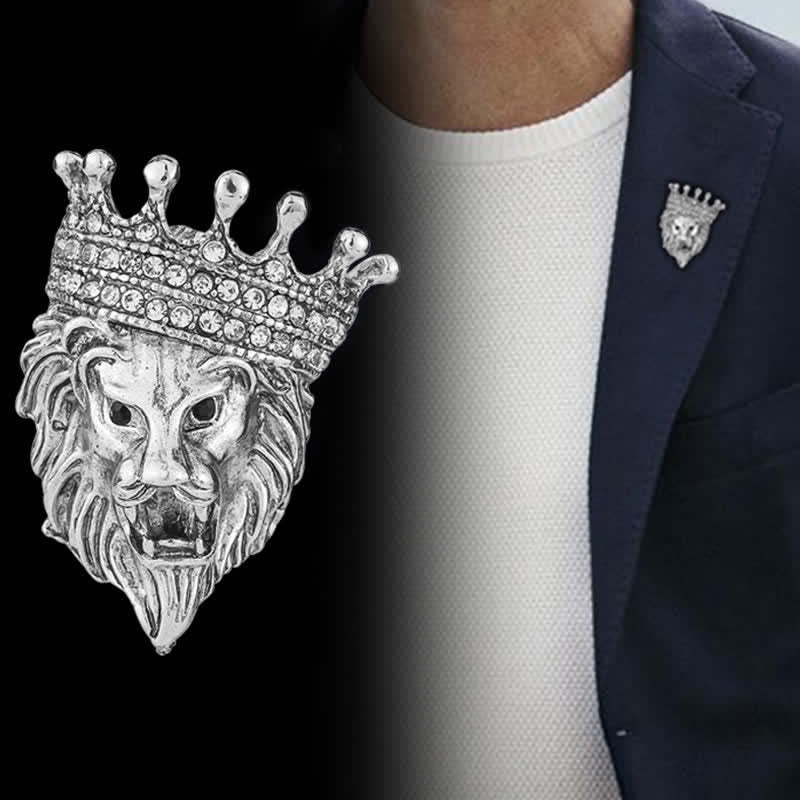 Men's Lordly King Lion Brooch - image 4