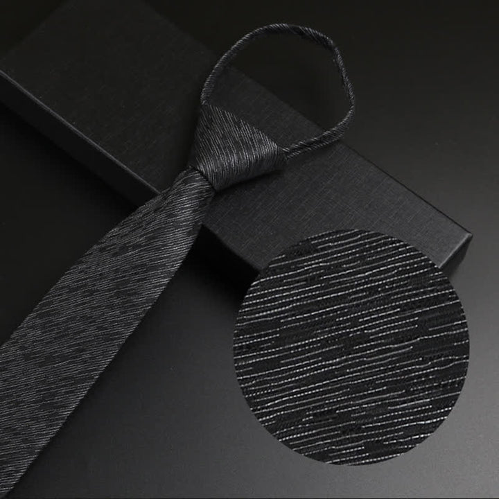 Men's Blue-Gray Zipper Tie Horizon Necktie - Black - image 11