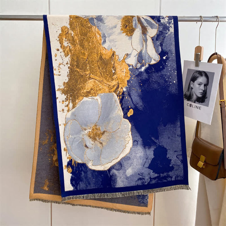 Women's Magnificent Scene Oil Painting Thickened Scarf - Chrysanthemum - image 15