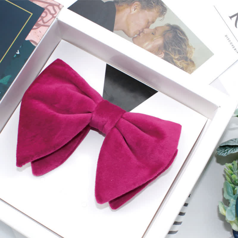 Men's Gentleman Oversize Droopy Velvet Bow Tie - image 6