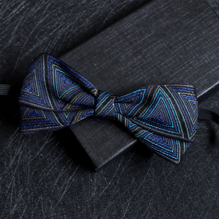 Men's Abstract Pattern Double Layers Bow Tie - Style #20 - image 21