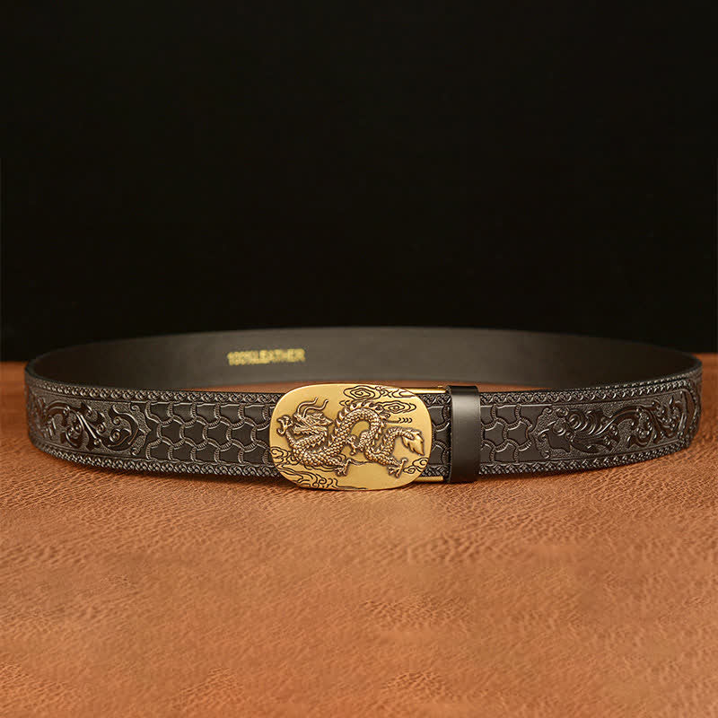 Men's Dragon Soaring In The Sky Leather Belt - image 13