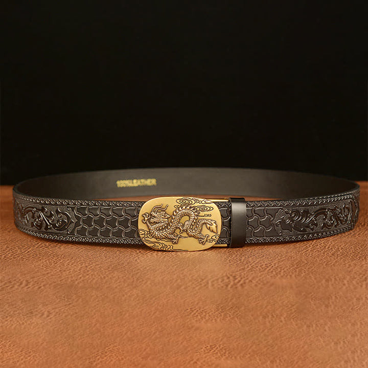 Men's Dragon Soaring In The Sky Leather Belt - image 13