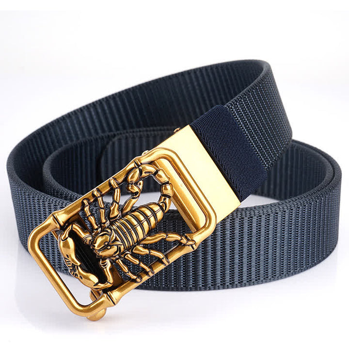 Men's King Scorpion Simple Nylon Belt - Blue / Gold - 48" - image 11