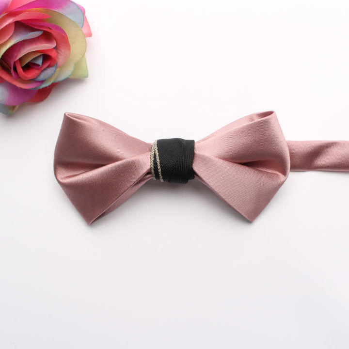 Men's Classic Glossy Solid Colored Bow Tie - Pink - image 6