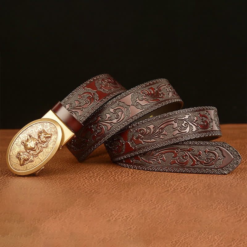Men's Legend Of Hungry Wolves Leather Belt - image 3