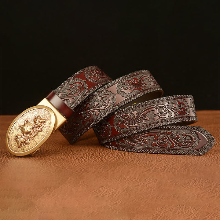 Men's Legend Of Hungry Wolves Leather Belt - image 3