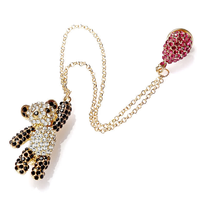 Women's Panda Sparkling Body Brooch - With Balloon - image 4