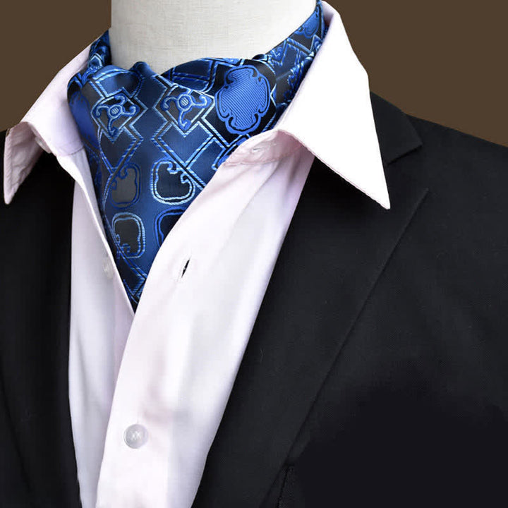 DodgerBlue Leisure Prom Gents Floral Ascot Paisley Cravat - DodgerBlue - image 0