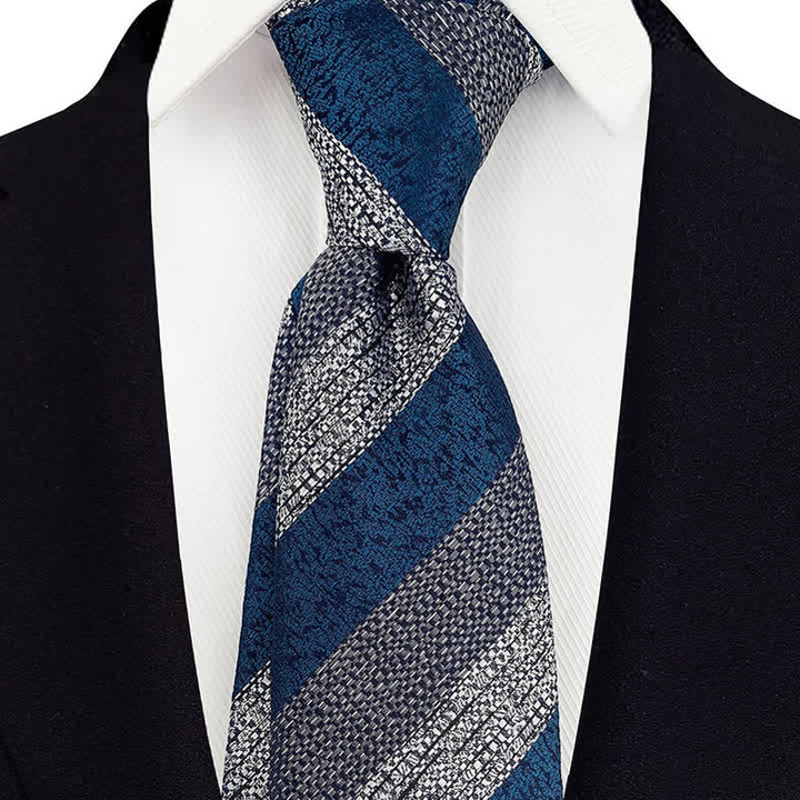 Men's Wide Block Multi Striped Necktie - image 5