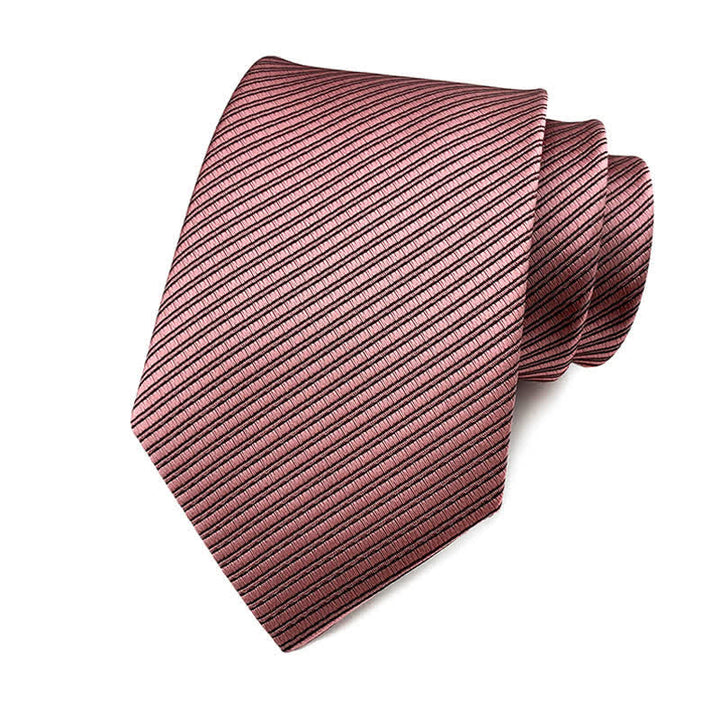 Men's Solid Color Discreet Twill Work Necktie - PaleVioletRed - image 20