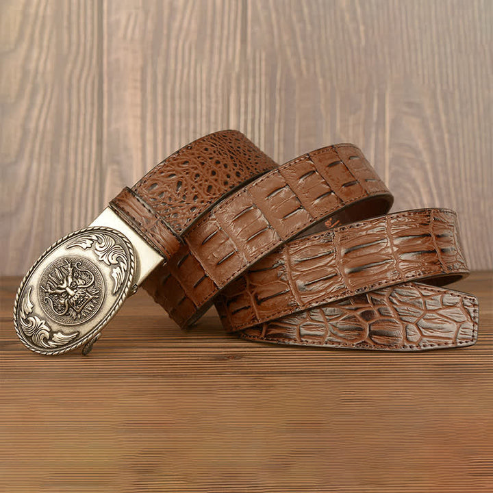 Men's Dragon Head Crocodile Pattern Leather Belt - image 20