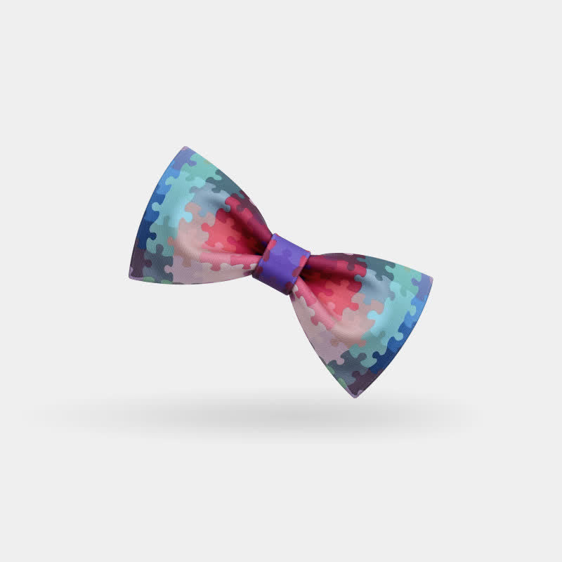 Men's Multicolor Block Puzzle Bow Tie - image 3