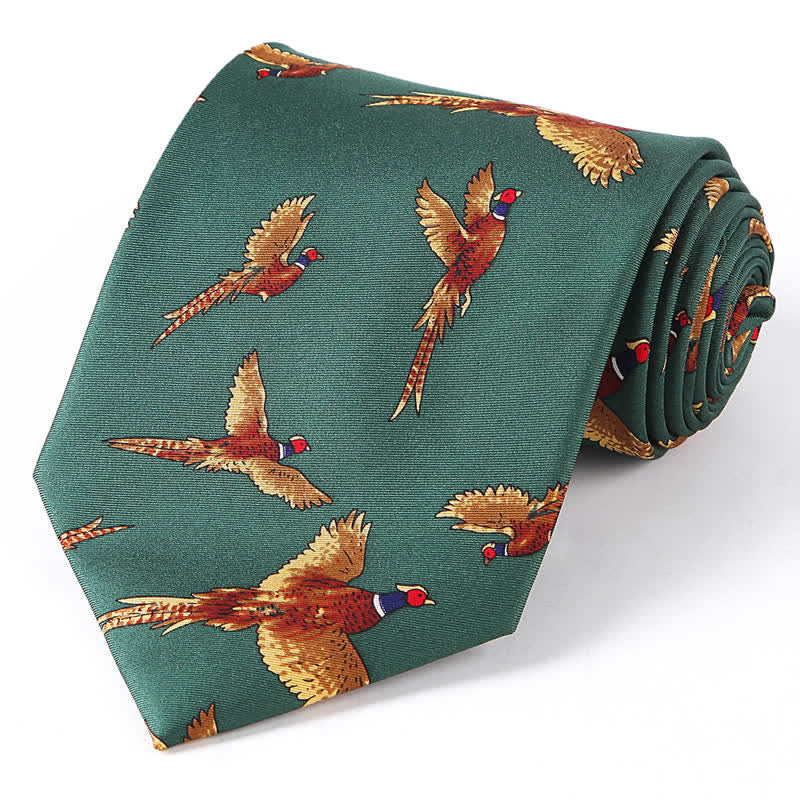 Men's Creative Cartoon Motif Country Necktie - Flying Pheasant - image 0