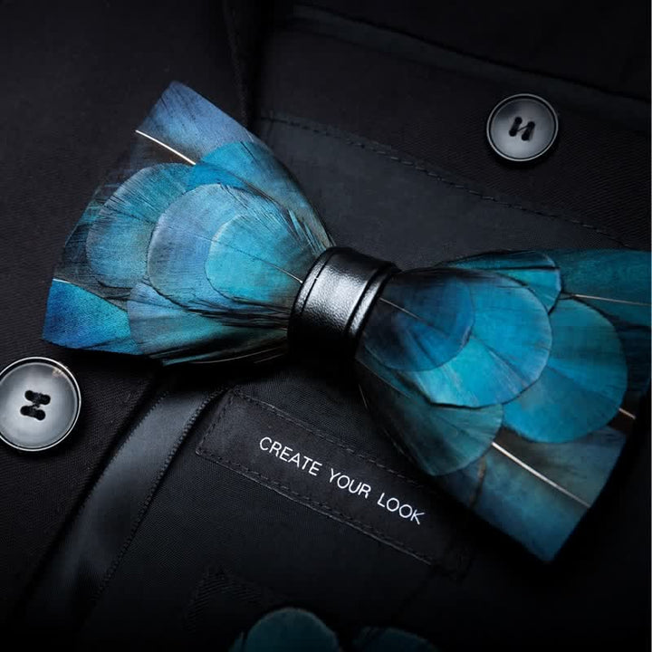 Blue Peacock Feather Bow Tie Collection Bundle - image 6