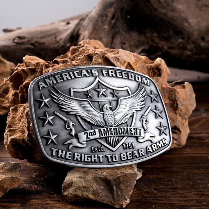 Men's DIY Eagle America's Freedom Buckle Leather Belt - image 0