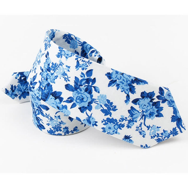 Men's Floral Printed Cotton Necktie - image 1