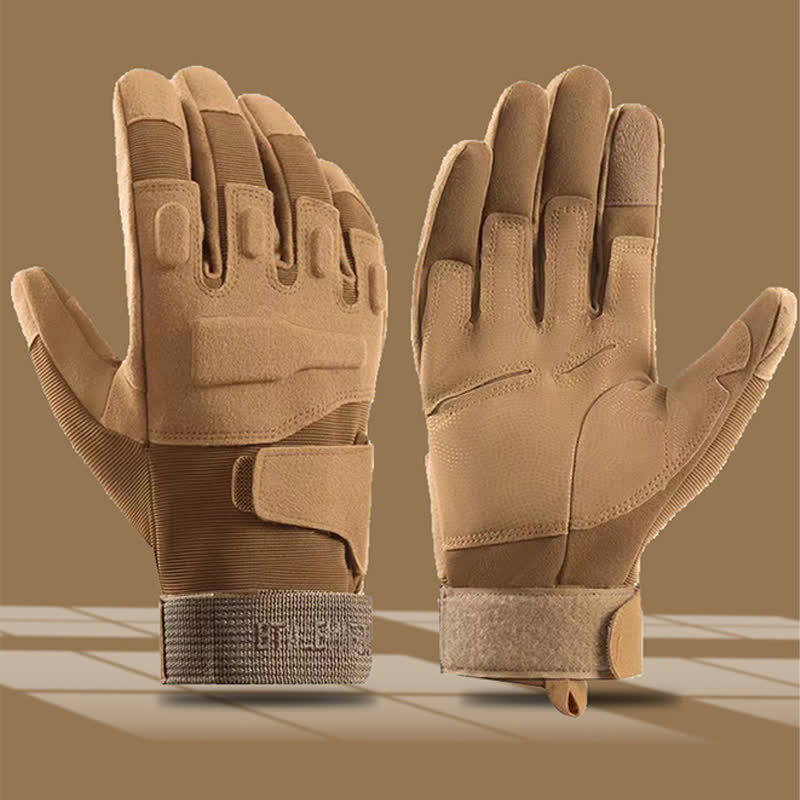 Indestructible Thicken Anti-Skid Hard Knuckle Tactical Gloves - Khaki - XL - image 12